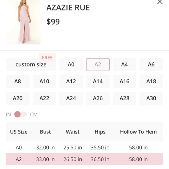 Azazie Rue bridesmaid dress - blushing pink, size A2. - Picture 2 of 2